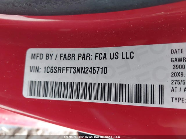 1C6SRFFT3NN246710 RAM 1500 Big Horn