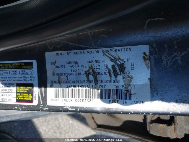 Aukcja sprzedaży 2010 Mazda 3 S, vin: JM1BL1H55A1179797, numer aukcji: 12679696