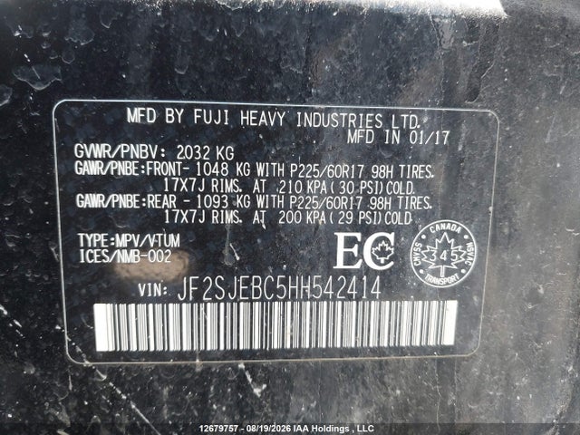 JF2SJEBC5HH542414 Subaru Forester 2.5i