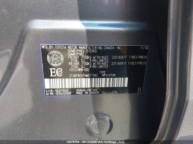 Toyota RAV4 LE 2017 2T3BFREV7HW577082 Image 9