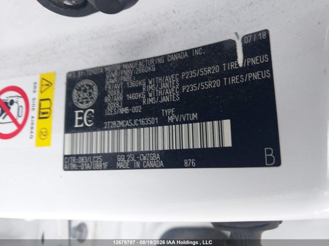 12679797 :رقم المزاد ، 2T2BZMCA5JC163501 vin ، 2018 Lexus Rx 350 مزاد بيع