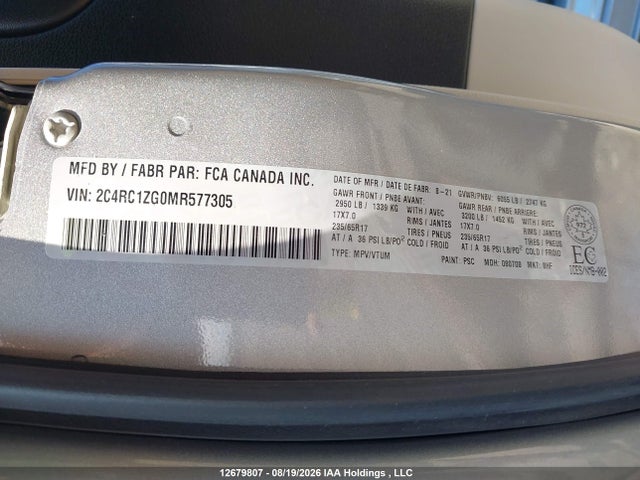 Chrysler Grand Caravan Sxt 2021 2C4RC1ZG0MR577305 Image 9