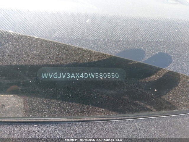 12679811 :رقم المزاد ، WVGJV3AX4DW580550 vin ، 2013 Volkswagen Tiguan 2.0 Tsi Comfortline/2.0 Tsi Highline/2.0 Tsi Trendline مزاد بيع