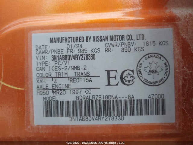 Nissan Sentra 2024 3N1AB8DV4RY278330 Image 9