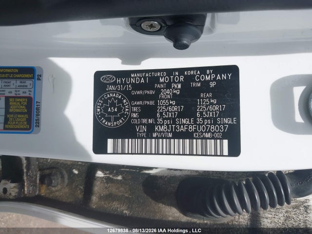 Продаж на аукціоні авто 2015 Hyundai Tucson Gl, vin: KM8JT3AF8FU078037, номер лоту: 12679838