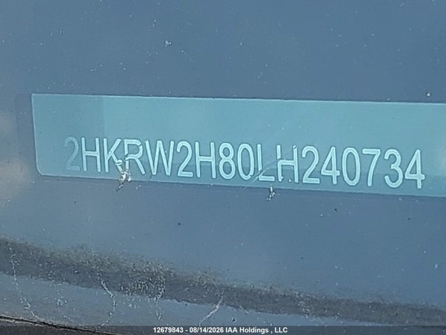 Auction sale of the 2020 Honda Cr-v Exl, vin: 2HKRW2H80LH240734, lot number: 12679843