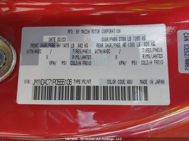 Mazda MX-5 MIATA 2023 JM1NDAC71P0555106 Image 9