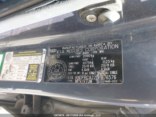 Продажа на аукционе авто 2013 Kia Sportage Lx, vin: KNDPBCA22D7376576, номер лота: 12679876