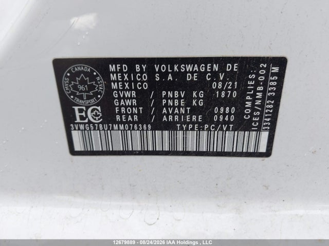 3VWG57BU7MM076369 Volkswagen Jetta Sel Premium