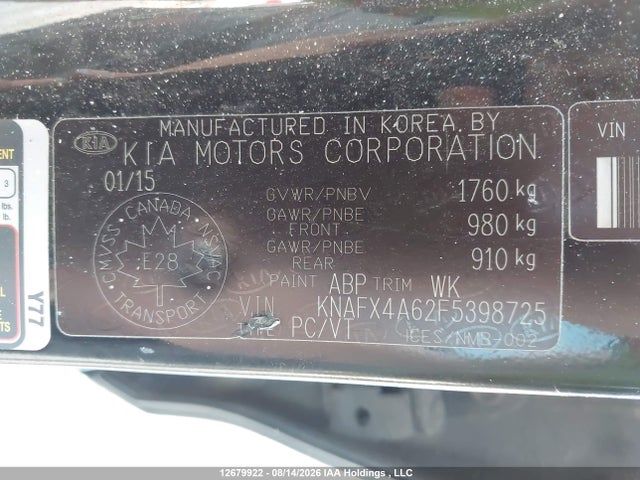 KIA FORTE LX 2015 KNAFX4A62F5398725 Image 9