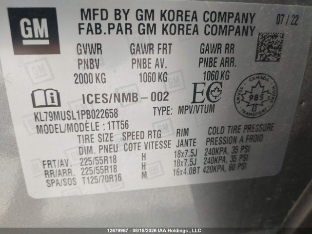 Chevrolet Trailblazer 2023 KL79MUSL1PB022658 Image 9