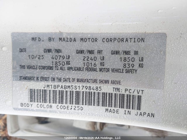 JM1BPABM5S1798485 Mazda 3 Select Sport