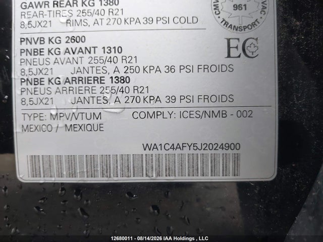 Продажа на аукционе авто 2018 Audi Sq5 3.0t Technik, vin: WA1C4AFY5J2024900, номер лота: 12680011