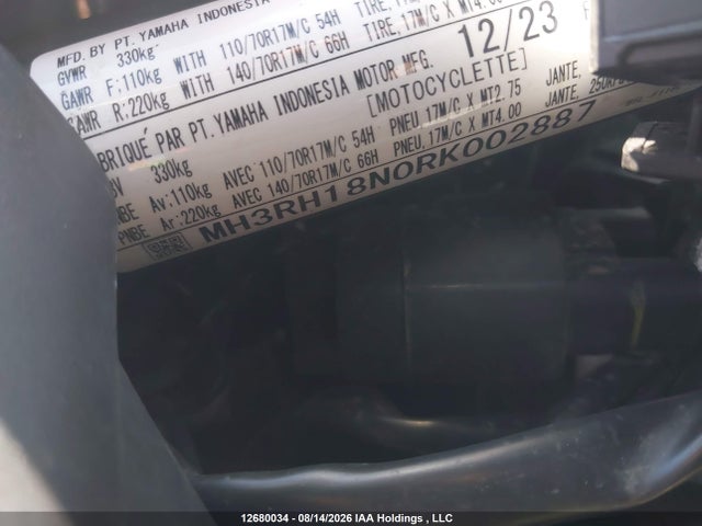 Продаж на аукціоні авто 2024 Yamaha Yzfr3 A, vin: MH3RH18N0RK002887, номер лоту: 12680034