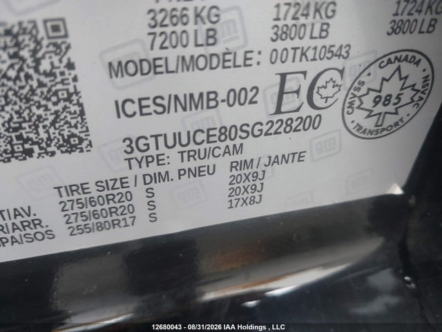 3GTUUCE80SG228200 GMC Sierra K1500 Elevation
