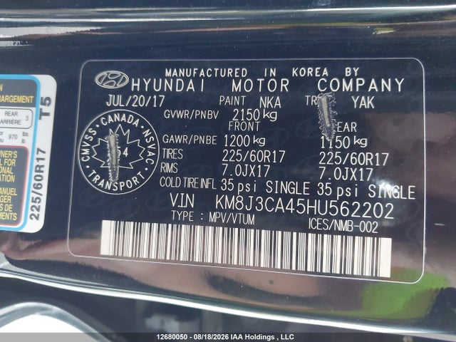 Hyundai Tucson Luxury 2017 KM8J3CA45HU562202 Image 9