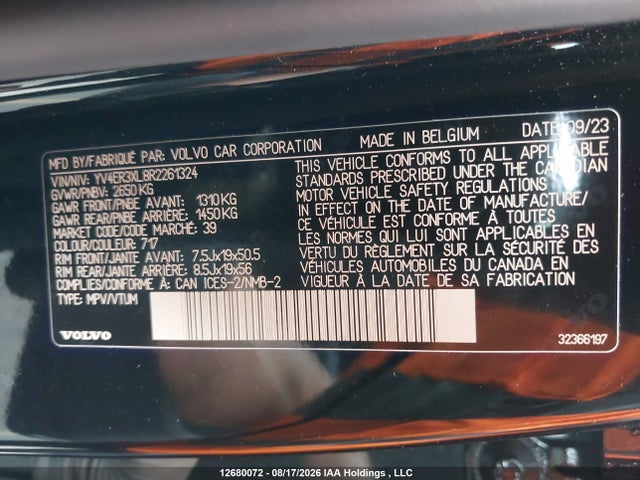 Продаж на аукціоні авто 2024 Volvo Xc40 Recharge Plus, vin: YV4ER3XL8R2261324, номер лоту: 12680072