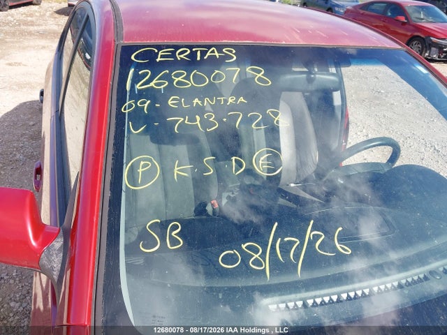 Aukcja sprzedaży 2009 Hyundai Elantra Gl/l, vin: KMHDU45D19U743728, numer aukcji: 12680078
