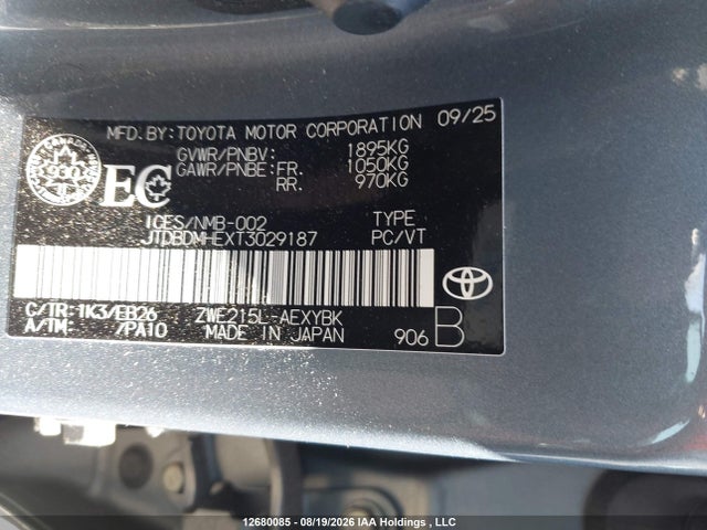 Aukcja sprzedaży 2026 Toyota Corolla, vin: JTDBDMHEXT3029187, numer aukcji: 12680085