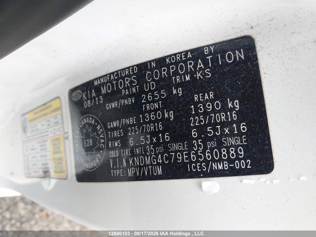 KNDMG4C79E6560889 KIA Sedona Lx/lx Convenience