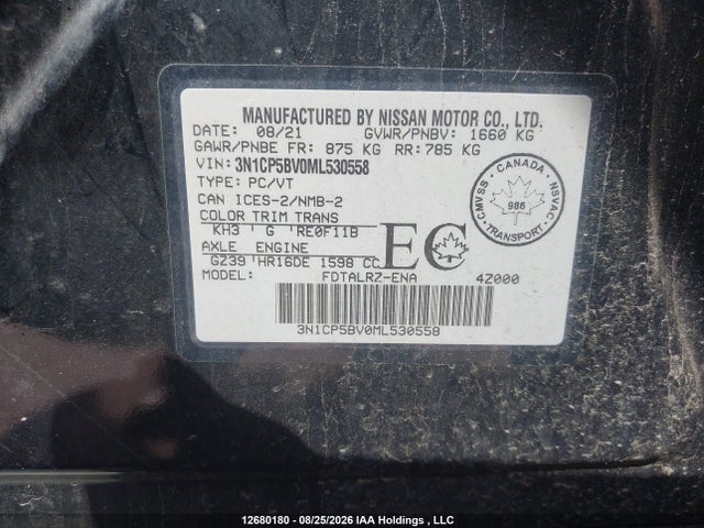 Nissan KICKS S 2021 3N1CP5BV0ML530558 Image 9