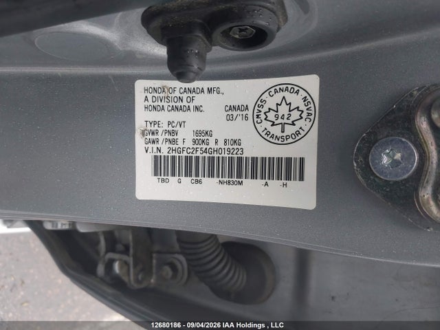 Honda Civic Lx 2016 2HGFC2F54GH019223 Image 9