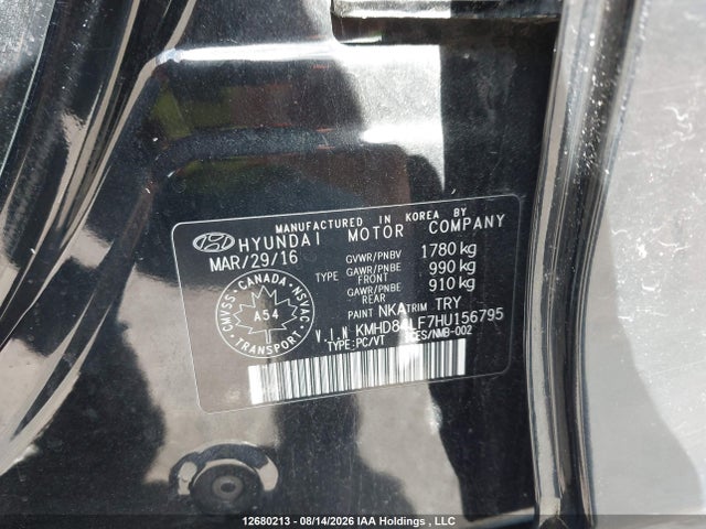 Aukcja sprzedaży 2017 Hyundai Elantra Gl, vin: KMHD84LF7HU156795, numer aukcji: 12680213
