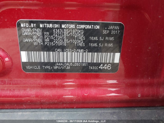 JA4AJ3AU5JZ601951 Mitsubishi RVR