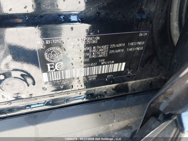 12680278 :رقم المزاد ، JTMGB3FV0RD214537 vin ، 2024 Toyota Rav4 Prime Xse مزاد بيع