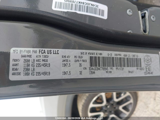Jeep Compass Limited 2019 3C4NJDCB4KT789945 Image 9