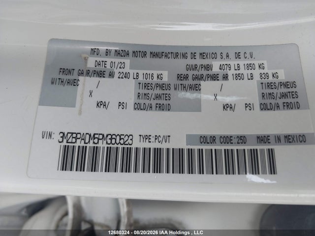 Mazda Mazda3 Gt 2023 3MZBPADM5PM360523 Image 9