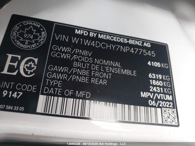 Mercedes-Benz Sprinter 2500 2022 W1W4DCHY7NP477545 Image 8