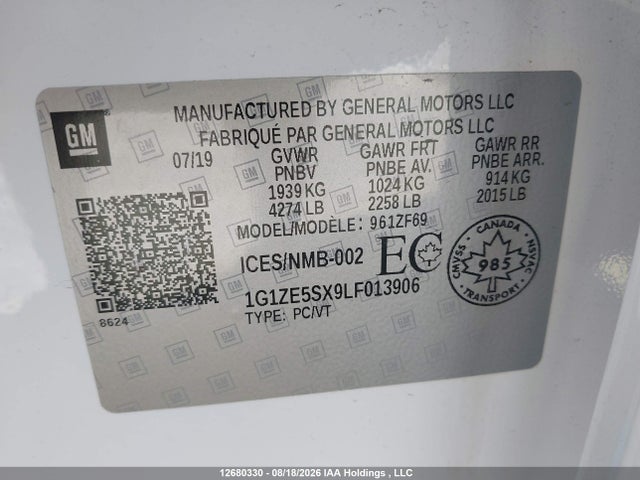 Chevrolet Malibu Premier 2020 1G1ZE5SX9LF013906 Image 9