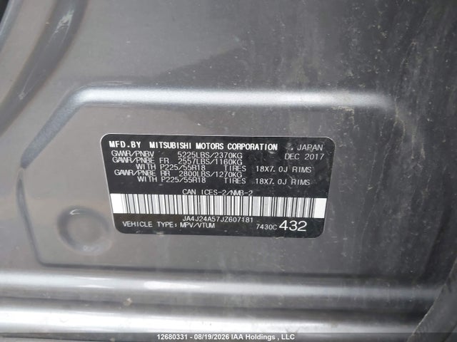 Mitsubishi Outlander Phev Gt/se 2018 JA4J24A57JZ607181 Image 18