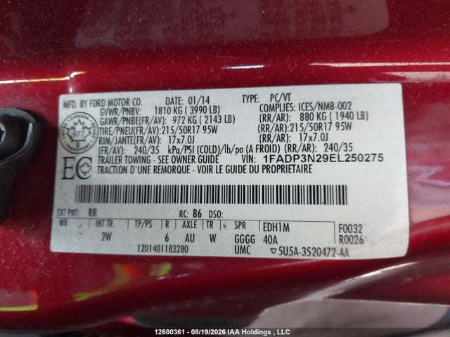 Ford Focus Titanium 2014 1FADP3N29EL250275 Image 9