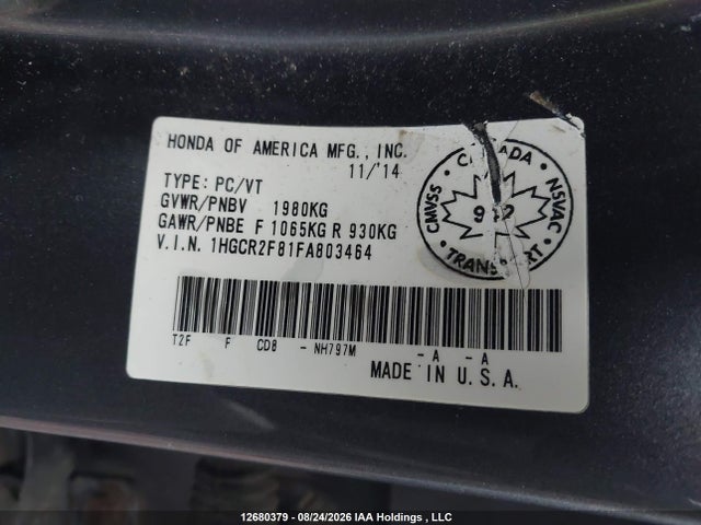 Honda Accord Ex-l 2015 1HGCR2F81FA803464 Image 21