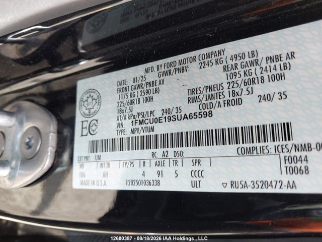Ford Escape Phev 2025 1FMCU0E19SUA65598 Image 9