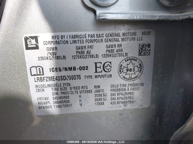 Buick Envision Avenir Awd 2025 LRBFZME43SD099376 Image 9