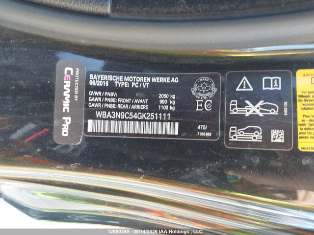Aukcja sprzedaży 2016 Bmw 428i Xdrive, vin: WBA3N9C54GK251111, numer aukcji: 12680399