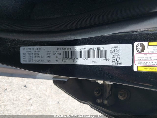 Продажа на аукционе авто 2020 Ram 1500 Rebel, vin: 1C6SRFLT0LN105501, номер лота: 12680425