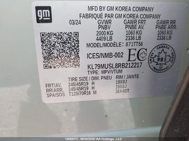 KL79MUSL8RB212217 Chevrolet Trailblazer Rs