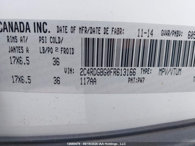 Dodge Grand Caravan Se 2015 2C4RDGBG0FR613166 Image 9