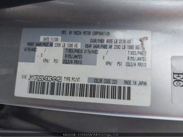 Продажа на аукционе авто 2009 Mazda 5, vin: JM1CR293490349428, номер лота: 12680496