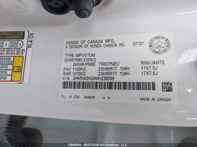 Honda CR-V LX 2021 2HKRW2H24MH238059 Image 18