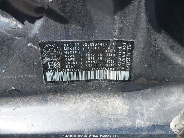 Volkswagen Golf 2017 3VW217AU3HM042586 Image 9