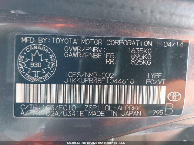 Toyota SCION XD 2014 JTKKUPB48E1044618 Image 18