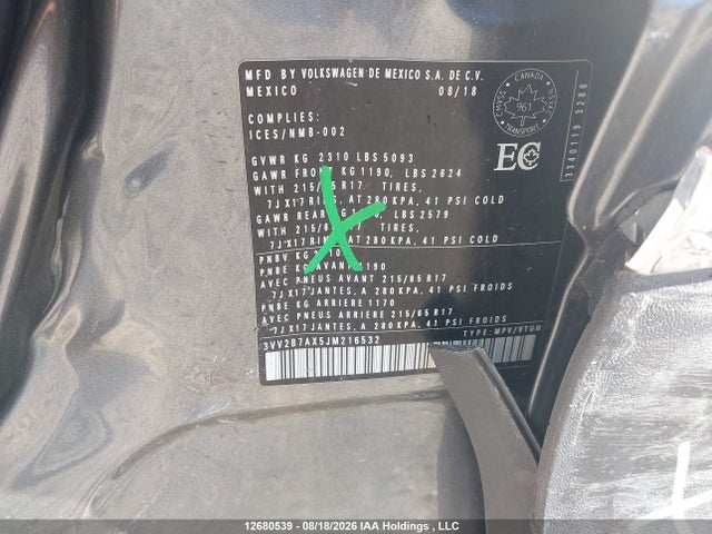 3VV2B7AX5JM216532 Volkswagen Tiguan