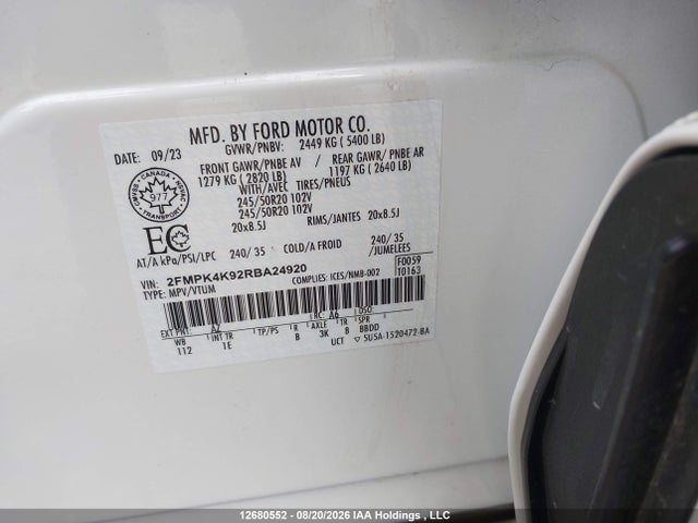 Ford Edge Titanium 2024 2FMPK4K92RBA24920 Image 18