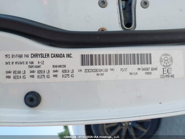Продажа на аукционе авто 2012 Chrysler 300 Limited, vin: 2C3CCACG9CH241160, номер лота: 12669228