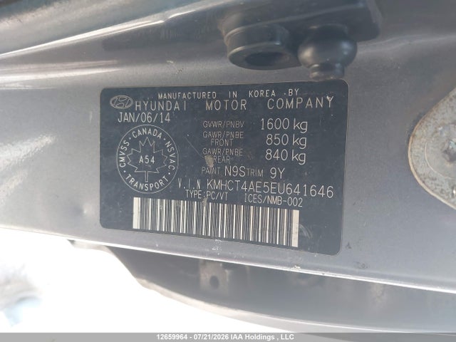 12659964 :رقم المزاد ، KMHCT4AE5EU641646 vin ، 2014 Hyundai Accent L مزاد بيع